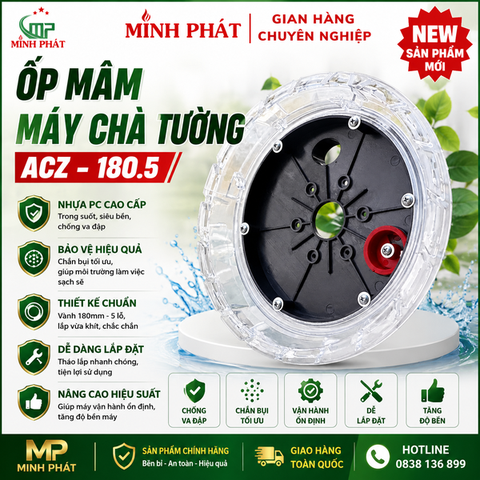 Ốp Mâm Máy Chà Nhám Tường ACZ, Vành Máy Chà Tường 180-5