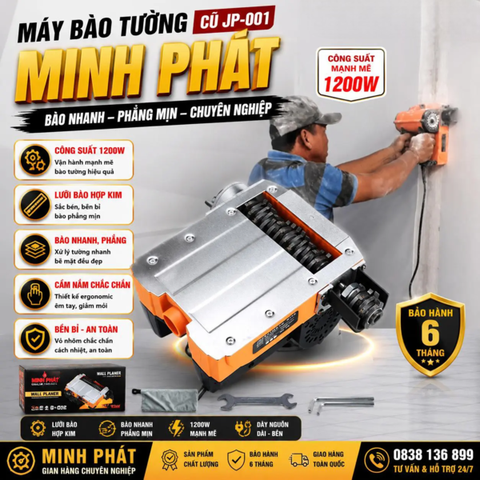 Máy Bào Tường Chuyên Dụng JP-001, Bào Lớp Sơn Cũ Bả Cũ Minh Phát 1.5 - 3mm