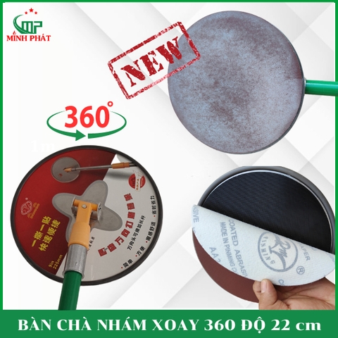 Bàn Chà Nhám Sơn NướcTròn Xoay 360 Độ 22cm Dán Nhám Lưới Minh Phát