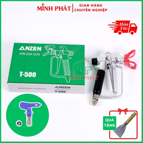 Súng Phun Sơn Nước Minh Phát Tay Cầm Đen ZT-838, Súng Phun Sơn Nước Không Khí Kèm Béc Phun 517