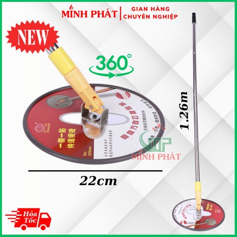 Bàn Chà Nhám Sơn Nước Tròn Xoay 360 Độ 22cm Kèm Cây Nối Dài 1m26