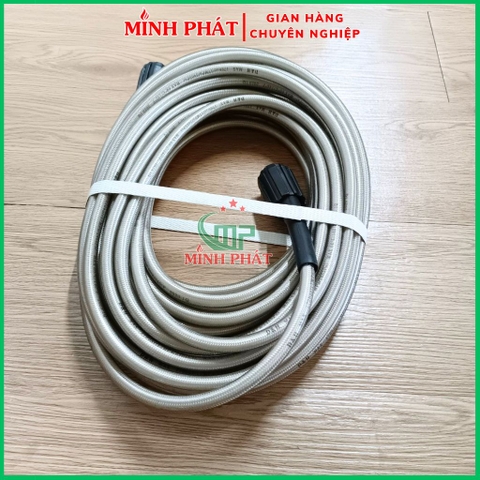 Dây Rửa Xe Cao Cấp 15m, Dây Rửa Xe Áp Lực Cao Ren 22mm Minh Phát