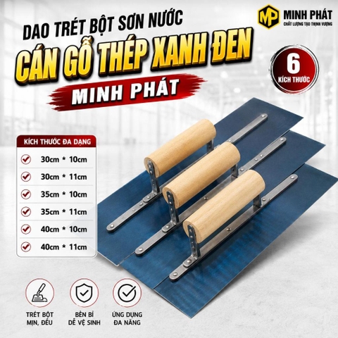Dao Trét Bột Sơn Nước Minh Phát Xanh Đen 30cm 35cm 40cm