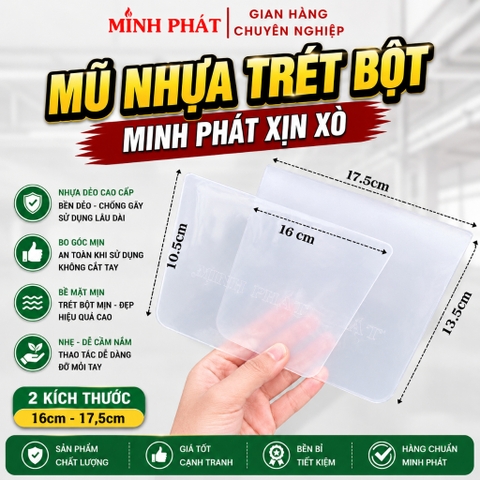 Mũ Nhựa Dẻo Trét Bột Minh Phát, Mũ Nhựa Trét Bột Matit 16cm 17,5cm