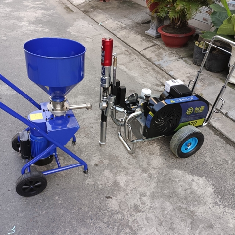 Combo Máy Phun Bột Đặc Thủy Lực Guchen 970 Tặng Kèm Máy Nghiền Bột Minh Phát