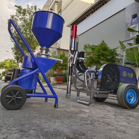 Combo Máy Phun Bột Đặc Thủy Lực Guchen 970 Tặng Kèm Máy Nghiền Bột Minh Phát
