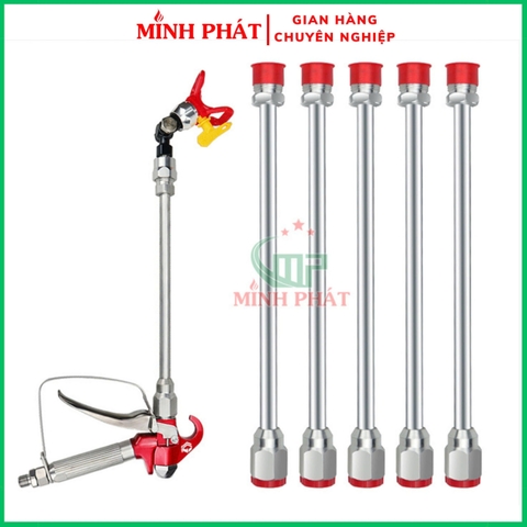Cần Nối Dài Phun Sơn Công Nghiệp 1 Mét Dày 12mm 16mm Minh Phát, Cần Nối 1m  Đầu Inox Chống Va Đập