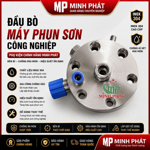 Đầu Bò Inox Máy Phun Sơn Công Nghiệp Minh Phát, Thay Thế Cho Linh Kiện Phun Sơn Cao Áp