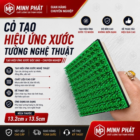 Cỏ Gai Cao Su Xướt Hiệu Ứng Sơn Tường Trang Trí Minh Phát