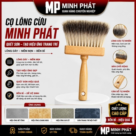 🖌️ Cọ Lông Cừu Cán Gỗ Minh Phát – Quét Sơn, Tạo Hiệu Ứng Trang Trí