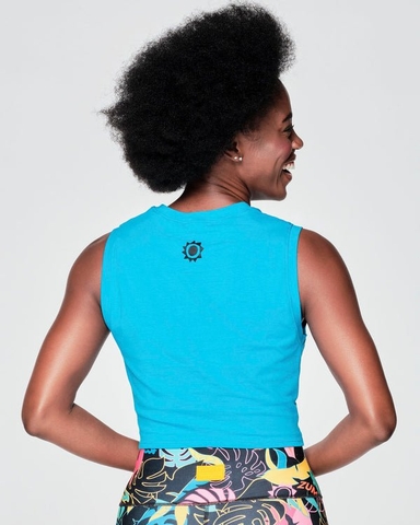 Tank croptop không mút form thoải mái - Xanh ngọc
