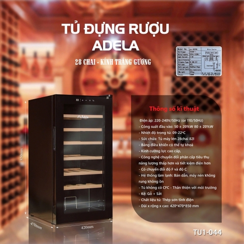 Tủ đựng rượu 28 chai Adela
