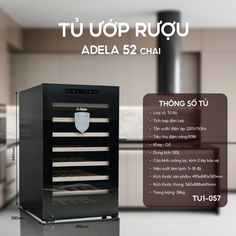 Tủ đựng rượu 52 chai Adela