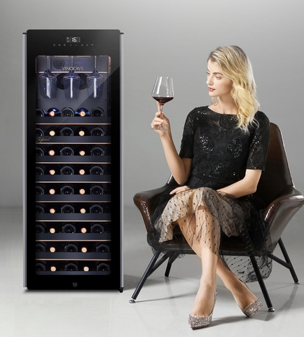 Tủ 85 chai hiệu Vino Cave, Mặt kính tràn viền.