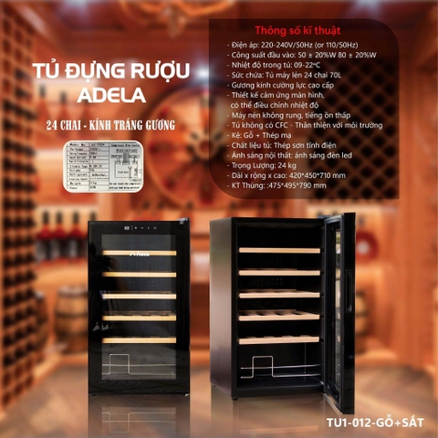 Tủ rượu 24 chai Adela