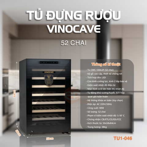 Tủ 52 chai hiệu Vinocave
