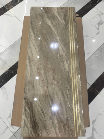 Gạch bậc cầu thang vân đá khắc kim 47x120cm