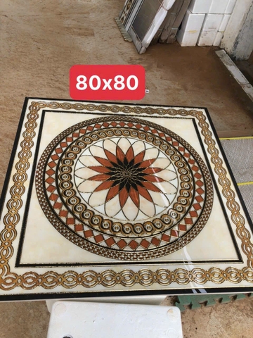 Gạch thảm chiếu nghỉ cầu thang, thang máy KT 80x80 cm HV-01 (khắc kim)