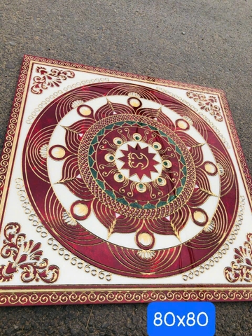 Gạch thảm chiếu nghỉ cầu thang, thang máy KT 80x80 cm HV-08 (khắc kim)
