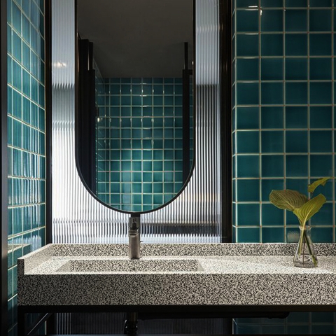 Gạch ốp bể bơi mosaic gốm men rạn  INM01-HV