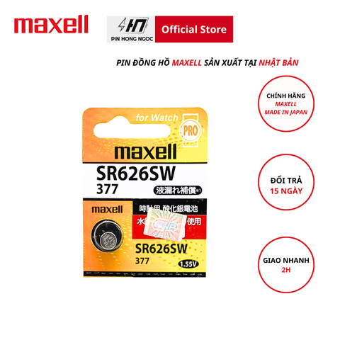 Pin Maxell SR626W – Pin Đồng Hồ 1.55V Chính Hãng, Hiệu Năng Ổn Định
