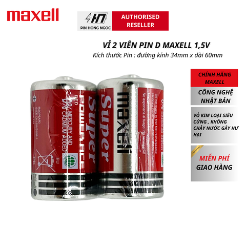 Pin Đại Maxell Super Power ACE màu đỏ 1,5V Made in Indonesia