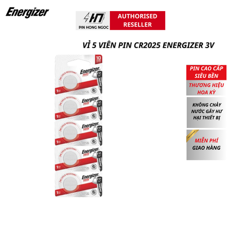 PIN CR2025 3V ENERGIZER LITHIUM ECR 2025 TS1X5 Vỉ 5 Viên