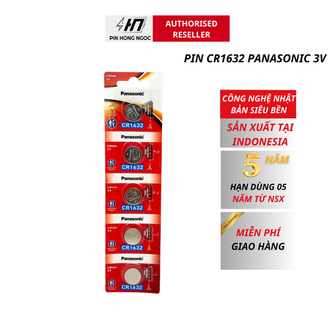 Pin CR1632 3V Panasonic Lithium made in Indonesia