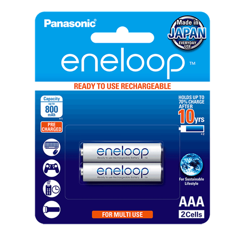 Vỉ 2 Viên Pin Sạc Panasonic Eneloop AAA 800mAh BK-4MCCE Chính Hãng