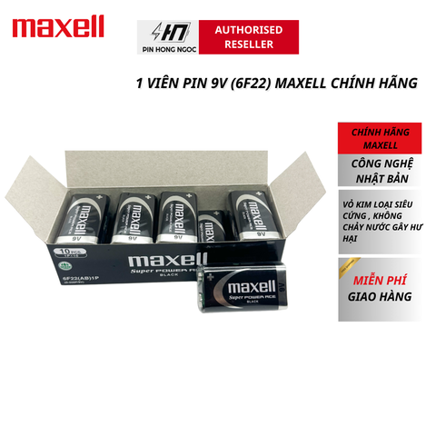 Pin 9V Maxell 6F22 - Hàng chính hãng