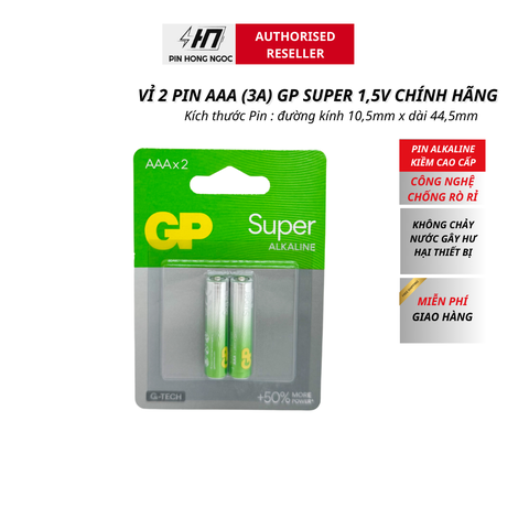 Vỉ 2 viên Pin đũa AAA Alkaline GP24A-2U2