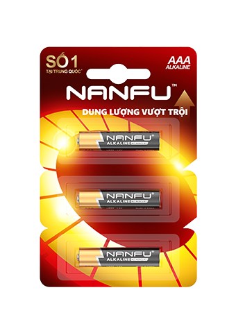 Pin NANFU AAA3 Alkaline LR03/1,5V ( Vỉ 3 Viên ) - Hàng chính hãng