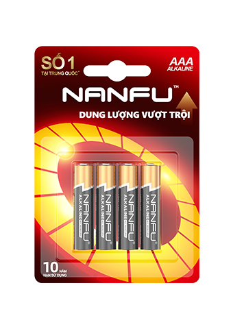 Pin NANFU AAA4 Alkaline LR03/1,5V ( Vỉ 4 Viên ) - Hàng chính hãng