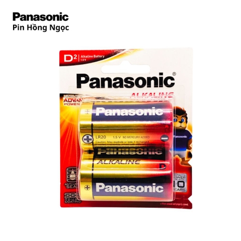 Vỉ 2 Viên Pin Đại Panasonic Alkaline cỡ D 1,5V LR20T/2B