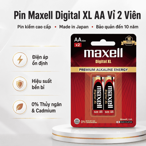 Hộp 20 Viên Pin Maxell Premium Alkaline Digital XL AA 1.5V