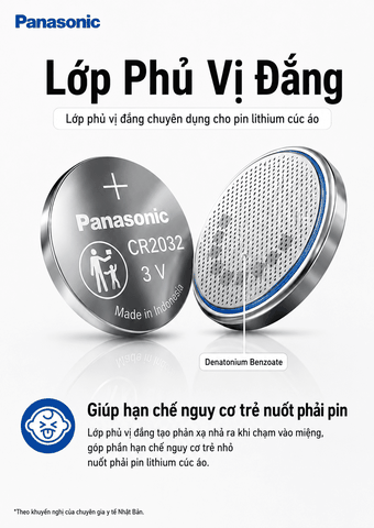 Vỉ 1 Viên Pin Panasonic CR2032 Lithium 3V cao cấp - Hàng chính hãng
