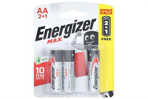 Pin AA Energizer Max 1,5V vỉ 3 viên E91 BP2+1