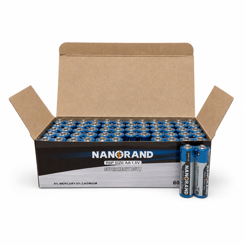 Hộp 60 Viên Pin AA Nanogrand 1.5V Chính Hãng - Pin Carbon Cho Remote, Đồng Hồ, Đồ Chơi