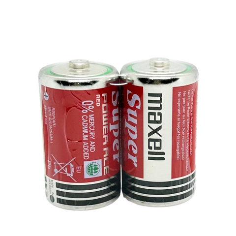 Vỉ 2 Viên Pin đại Maxell Super Power ACE R20P (AR) 2P 1,5V