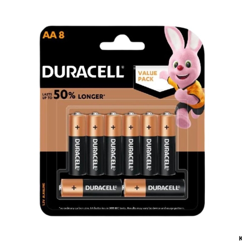 Vỉ 8 viên Pin Duracell Copertop Alkaline AA 1,5V