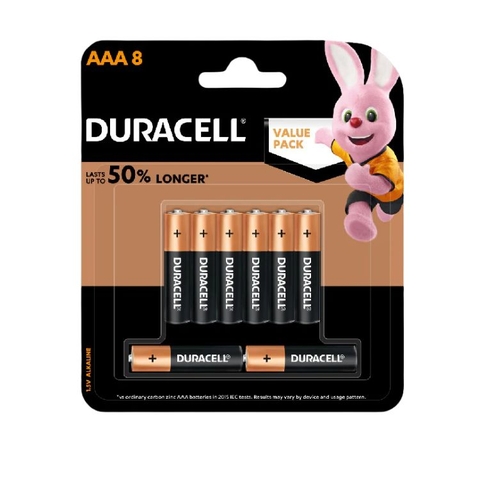 Vỉ 8 viên Pin Duracell Copertop Alkaline AAA 1,5V