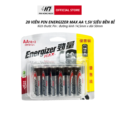 Pin Energizer Max E91 BP18+2 AA ( Vỉ 20 Viên )