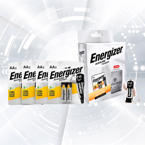 Hộp 8 Viên Pin AA Energizer Alkaline Power 1.5V Tặng Kèm Móc Khóa Đèn Pin