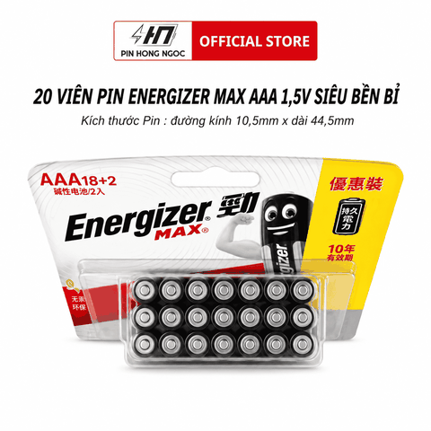 Pin Energizer Max E92 BP18+2 AAA ( Vỉ 20 Viên )