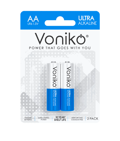Vỉ 2 viên Pin kiềm Voniko Alkaline LR6 ( AA ) 2B 1,5V chính hãng