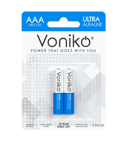 Vỉ 2 viên Pin kiềm Voniko Alkaline LR03 ( AAA ) 2B 1,5V chính hãng