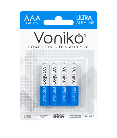 Vỉ 4 viên Pin kiềm Voniko Alkaline LR03 ( AAA ) 4B vỉ 4 viên chính hãng