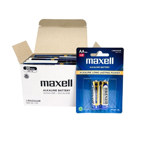 Hộp 20 viên pin Maxell alkaline AA 1,5V LR6-2B hàng chính hãng