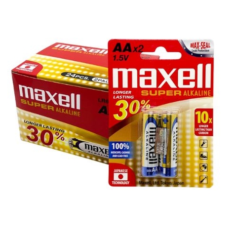 Hộp 24 viên Pin Maxell super Alkaline AA 1,5V chính hãng