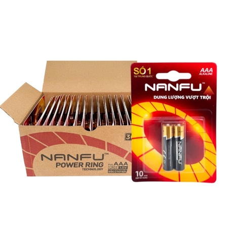 Hộp 30 đôi Pin AAA NANFU Alkaline 1,5V - Hàng chính hãng